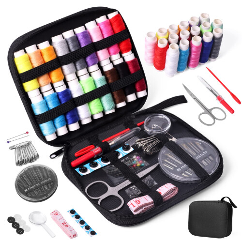 JUNING Travel Sewing Kit Portable Sewing Supplies Accessories for Adul
