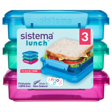 Sistema Lunch Sandwich Boxes | 450 ml | Airtight School Lunch Boxes |
