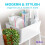Niftii 5-Pack Plastic Storage Baskets with Sturdy Handles, Lightweight 5