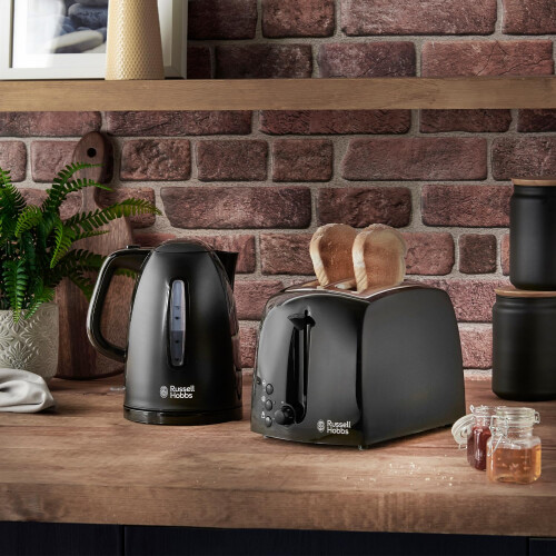 Russell Hobbs Russell Hobbs Textures 2 Slice Toaster (Extra Wide Slots, 6 Browning l 2