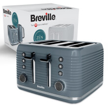 Breville Zen 4 Slice Toaster with High Lift & Wide Slots | Grey & Silv