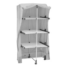BLACK+DECKER 63091 3-Tier Heated Clothes Airer with Cover & Wheels Alu