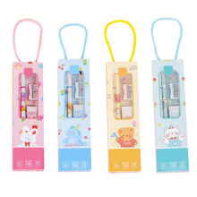 Kawaii Kit Complete School Supplies Set with 2 Pencil Pieces, Eraser, Sharpener, Ruler, Cute Design Accessories