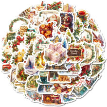 50 PCS Waterproof Christmas Theme Stickers - Decals for Kids & Youth Scrapbook, Xmas Party Favorites