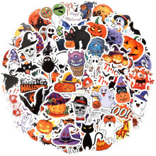 100PCS Halloween Stickers for Kids - Waterproof Vinyl Ghost & Pumpkin Decals, Bulk Party Favors for Halloween Decor Water Bottles, Laptops & Scrapboo