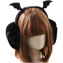 Kawaii Bat - Wing Faux Fur Ear Muffs for Women & Girls - Warm & Cute Ideal for Christmas & Halloween Parties