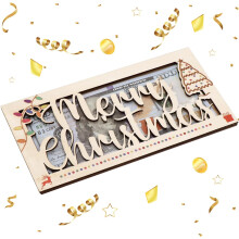 Unique Wooden Christmas Cash Envelope - Wallet-Style Money Holder for Holiday Party Gifts & Cash Gifting