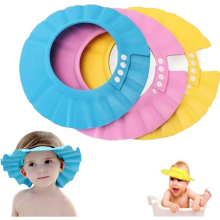3-Pack Baby Shower Cap Set - Adjustable Waterproof Visor Hat for Eye & Ear Protection Soft Bathing Cap for Infants & Kids