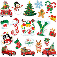 20 - Pack Christmas Fridge Magnets Tree/Snowflake/Joy Designs - Decorative for Garage Door Car & Locker