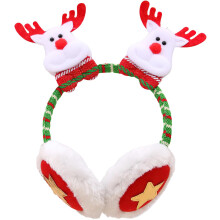 Christmas Elk - Shaped Ear Muffs Headband - Warm Ear Warmers for Winter Outdoor & Party Costumes