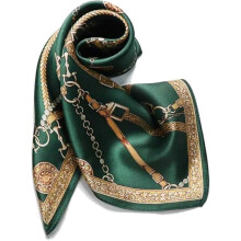 21” 100% Mulberry Silk Lightweight Square Scarf, Breathable Digital Printed Equestrian - Style Neckerchief for Styling