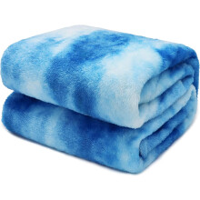 Wool Blanket - Soft & Comfortable Lightweight Fleece Blanket, Warm Plush Blue Throw Blanket for Fall | Versatile Use for Sofa, Bed, Camping, Travel,