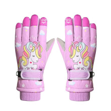 Kids Winter Gloves for Boys & Girls - Waterproof Warm Fleece Lined Gloves, Suitable for Snowy Days & Skiing, Cute Unicorn Design