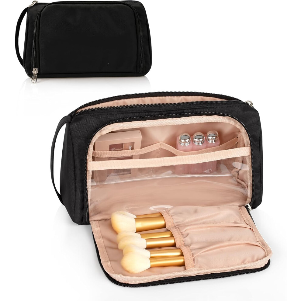 Black Oxford Cloth Travel Makeup Storage Bag - Small Makeup Bag/A Must-Have Choice For Girls When Going Out
