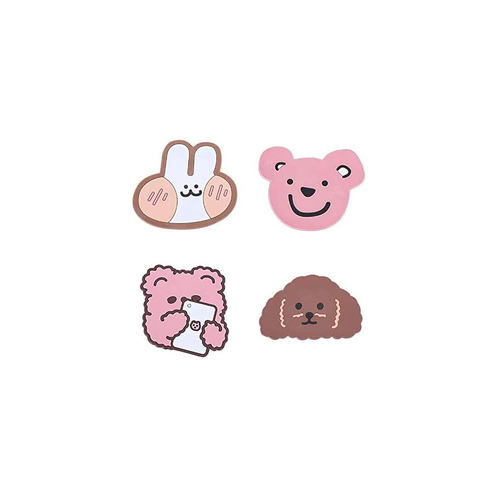 4 Pcs Silicone Animal Coasters, Colorful Cup Mats for Drinks - Heat Resistant & Non-Slip, Perfect for Coffee Mugs/Teacups/Wine Glasses, Home Kitchen-image-OPC-PK628WC-NEW