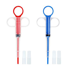 2-Pack Pet Medicine Dispenser with Soft Tip, Oral Liquid & Pill Feeder for Dogs Cats Birds Small Animals, Blue and Red