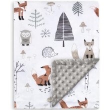 Baby blanket for men and women - Soft plush wool double-layer backing, Forest fox multi-color printed baby blanket, 30 40 inches (75 100 cm)