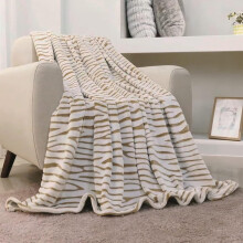Flannel Wool Blanket for Adults - Lightweight Ultra-Soft Plush Microfiber Blanket, 50 x 60 Inches, Brown Zebra Pattern