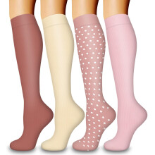 4 Pairs Unisex Compression Socks - Optimal Support for Nurses, Runners & Sports Enthusiasts | Circulation-Boosting Design