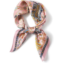 27" x 27" 100% Pure Mulberry Silk Square Scarf, Artistic Story - Themed Head & Neck Scarf for Women