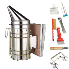 Beekeeping Tools Hive Tool Kit Set of 8 with Large Steel Smoker, Multicoloured Hive Tools and Beekeeping Accessories