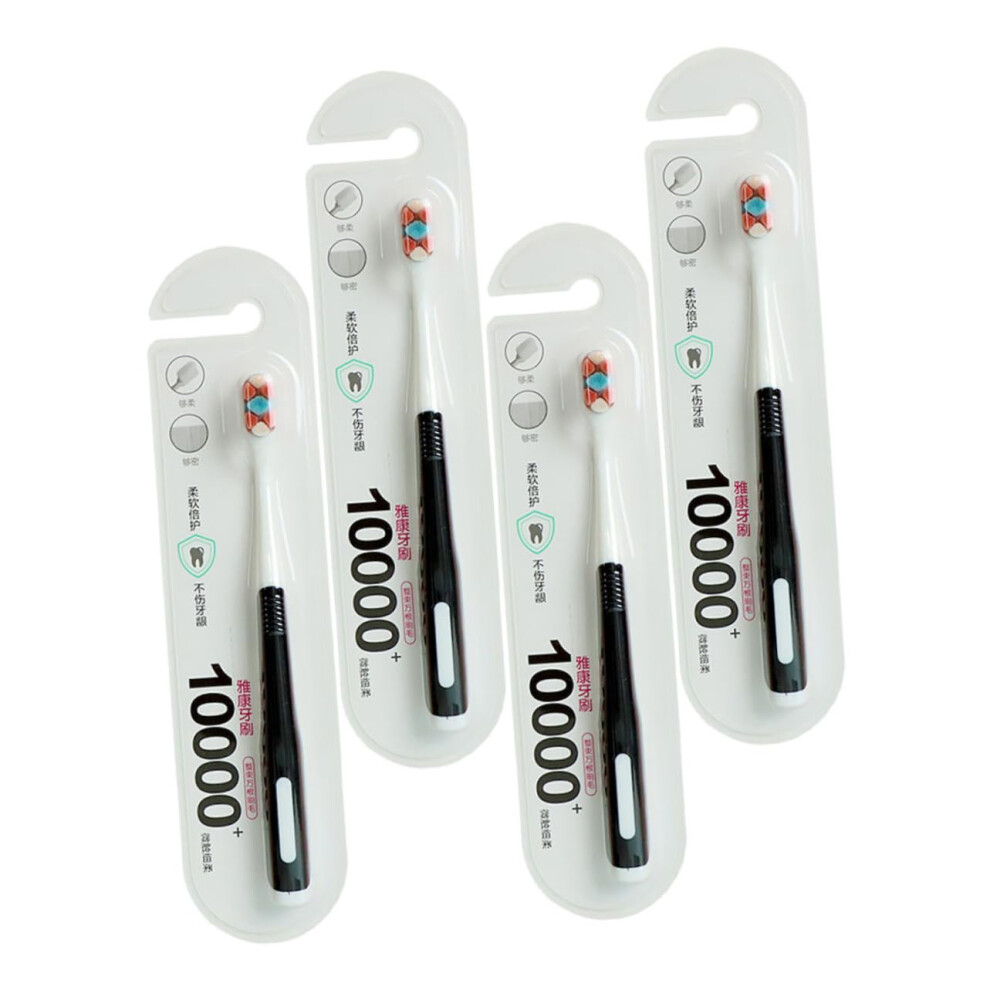 Extra Soft Maternity Toothbrush Set of 4 for Adults, Charcoal PBT Bristles, Ideal for Postpartum Oral Care