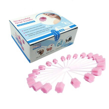 Oral Care Sponge Pack of 50, Disposable Cotton Buds for Mouth Cleaning, Soft Pink Oral Hygiene Sticks