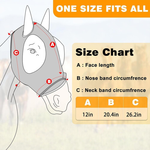 Stylish Horse Face Mask for Effective Mosquito Protection, Polyester Bug-Proof Mask, Type+1, Adjustable Size 1