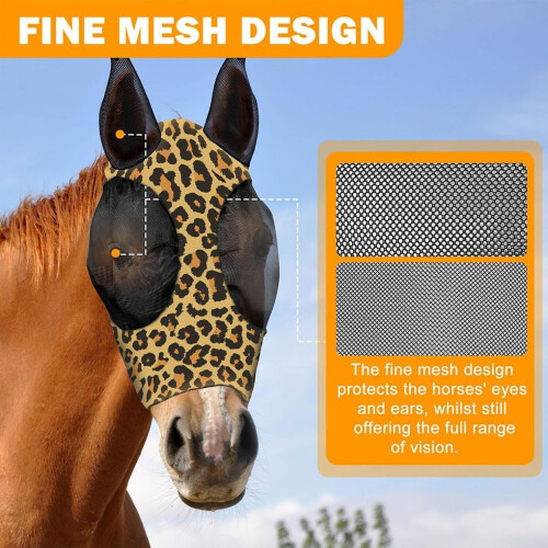 Stylish Horse Face Mask for Effective Mosquito Protection, Polyester Bug-Proof Mask, Type+1, Adjustable Size 2