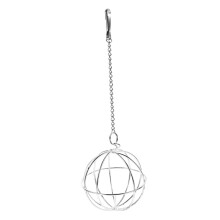 Hasengras Ball - Metal Silver Rabbit Chew Toy, Feed Ball for Rabbits and Birds, Durable Pet Plaything for Small Animals