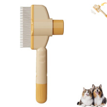 Brush - Self-Cleaning Flea Comb for Cats and Dogs, Yellow Cat Dog Brush with Release Button