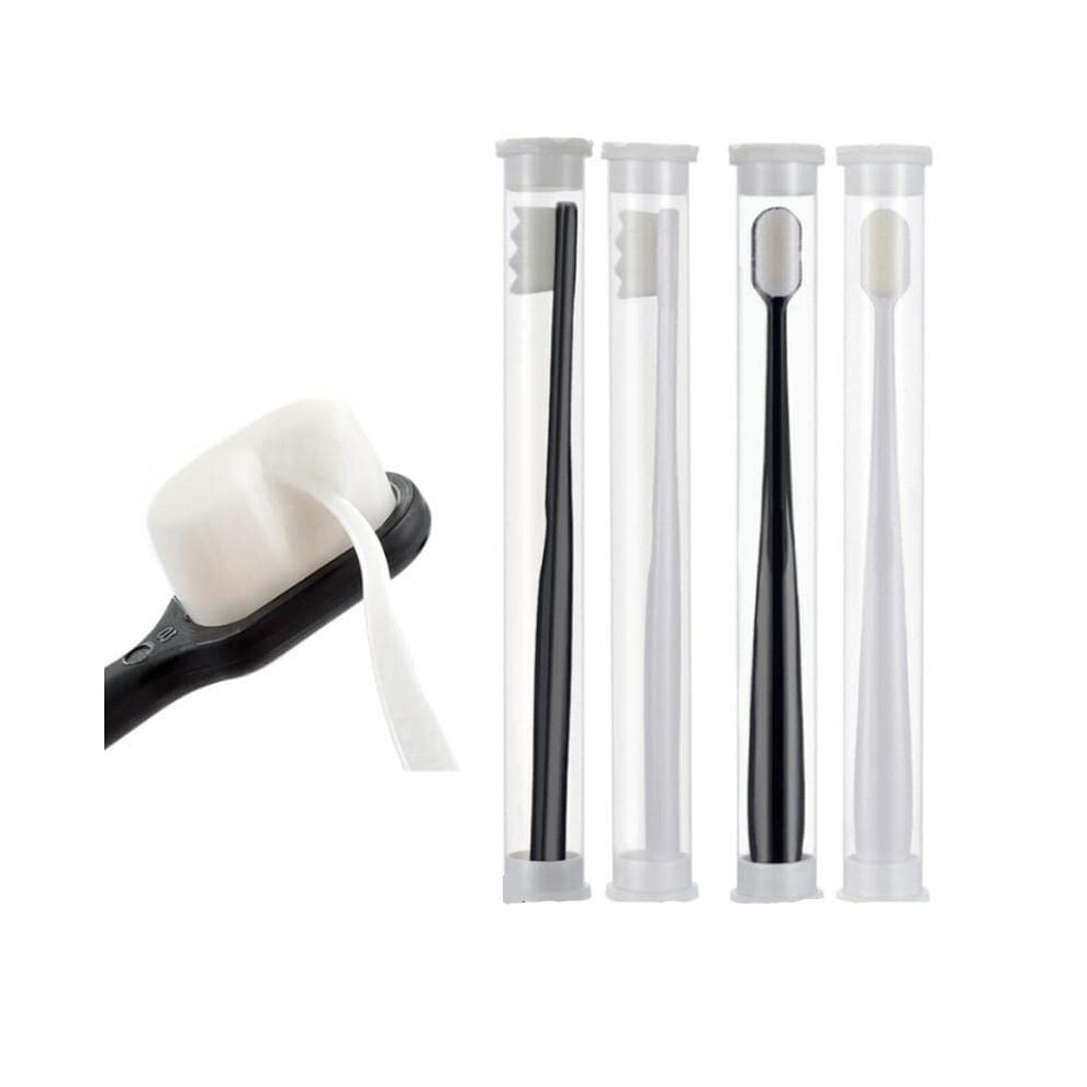 Manual Toothbrush Set of 4, Extra 20,000 Soft Micro Nano Bristles for Sensitive Gums, Ideal for Adults and Children