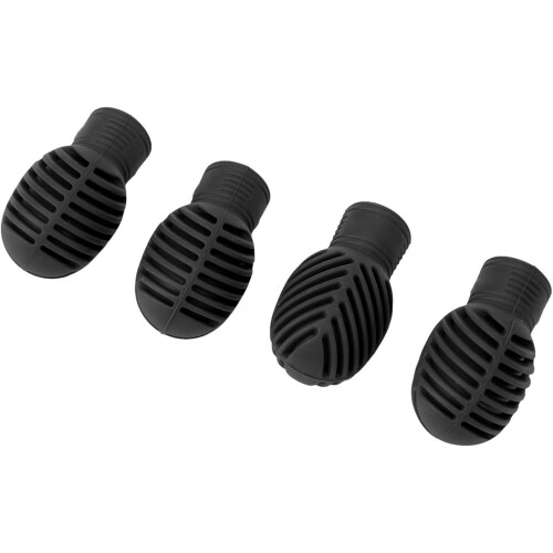 Drumstick Silent Practice Tips 4-Pack, Black Silicone Expandable Drum Practice Tips for Quiet Playing 1