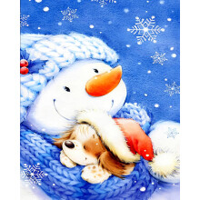 Paint by Numbers Adults DIY Oil Painting Canvas Set 40X50 cm Cartoon Snowman Dog With Frame 3 Brushes Acrylic Pigment Gift