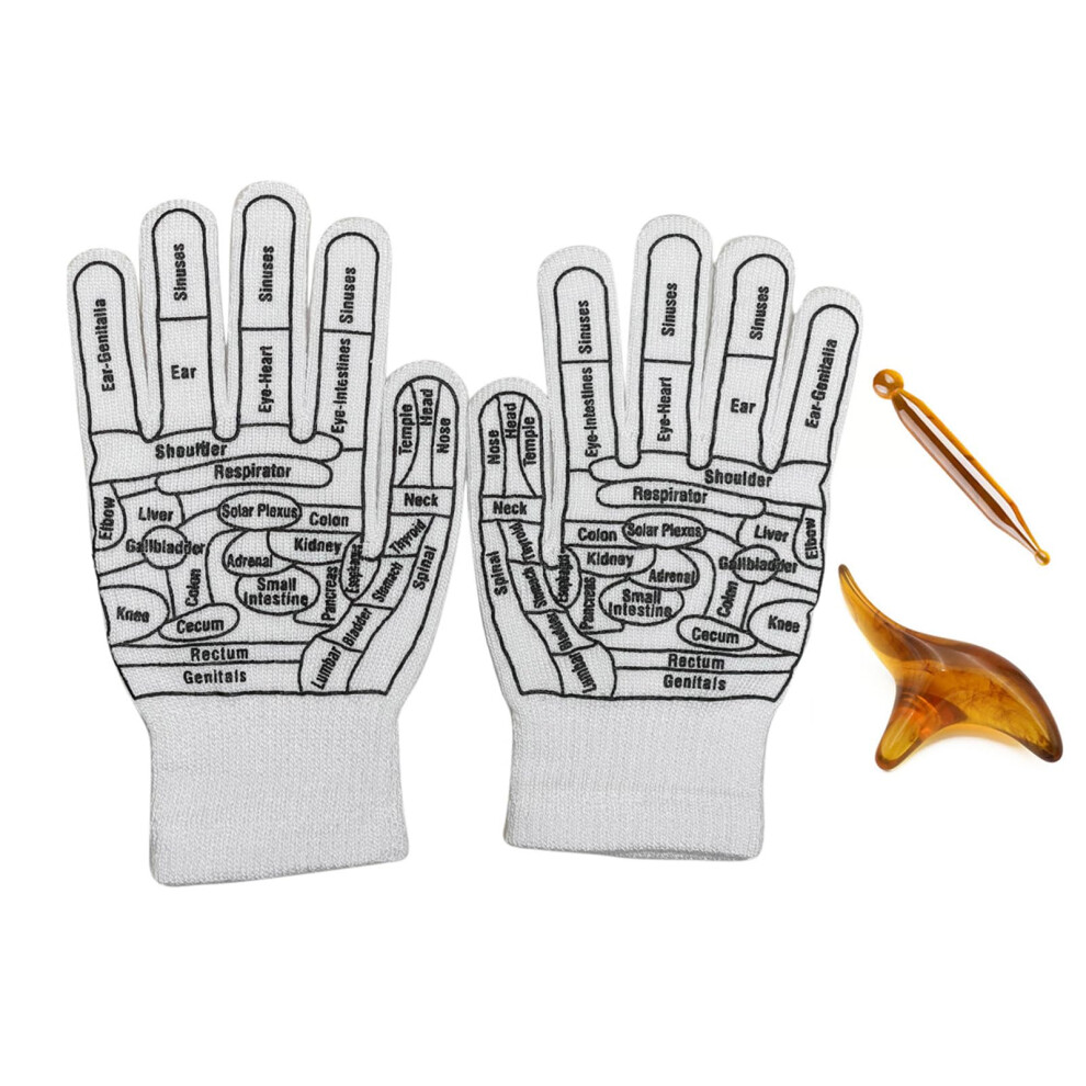 Amber Soft Acupressure Reflexology Gloves Set, Hand Gloves For Targeted Reflexology Therapy And Hand Acupoint Stimulation