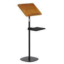 Music Stand, Retractable Orchestra Stand, Adjustable Height 50-142cm, Portable Brown Wooden Music Stand