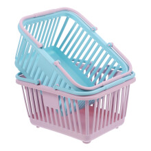 Handheld Shopping Baskets Set of 2, Durable Storage Bins for Toys and Snacks, Practical Tote Bags for Home and Role Play