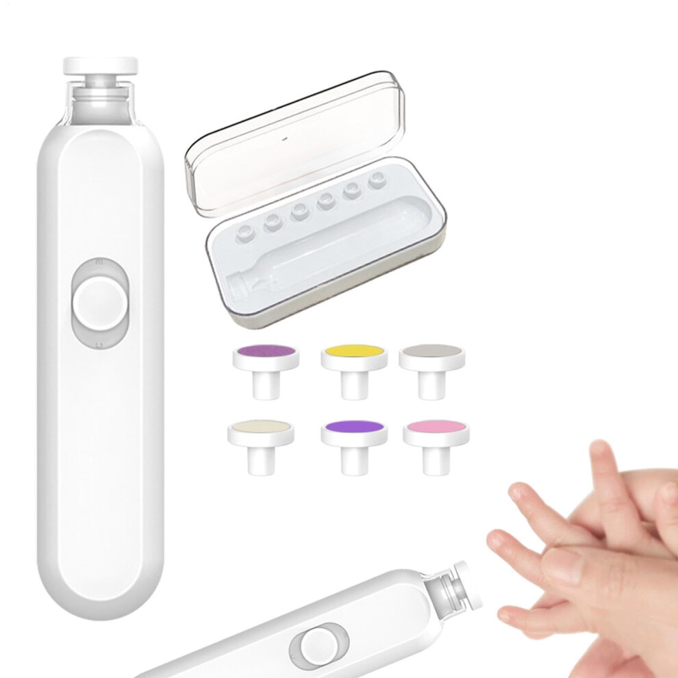 Nail Trimmer Lightweight Electric Nail Clipper with 360-Degree Rotation for Girls, Quiet Design, White