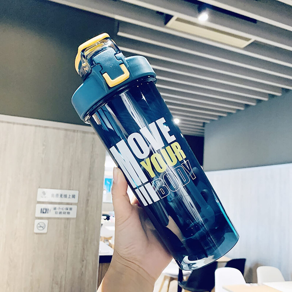 Blue 800Ml Protein Shaker Bottle With Leak Proof Design, Bpa Free Material, One Hand Operation, And Measurement Markings