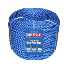 Faithfull FAIRB30100 Blue Poly Rope Coil 10mm Dia x 30M Max Load 160kg, Breaking Strain 1000kg
