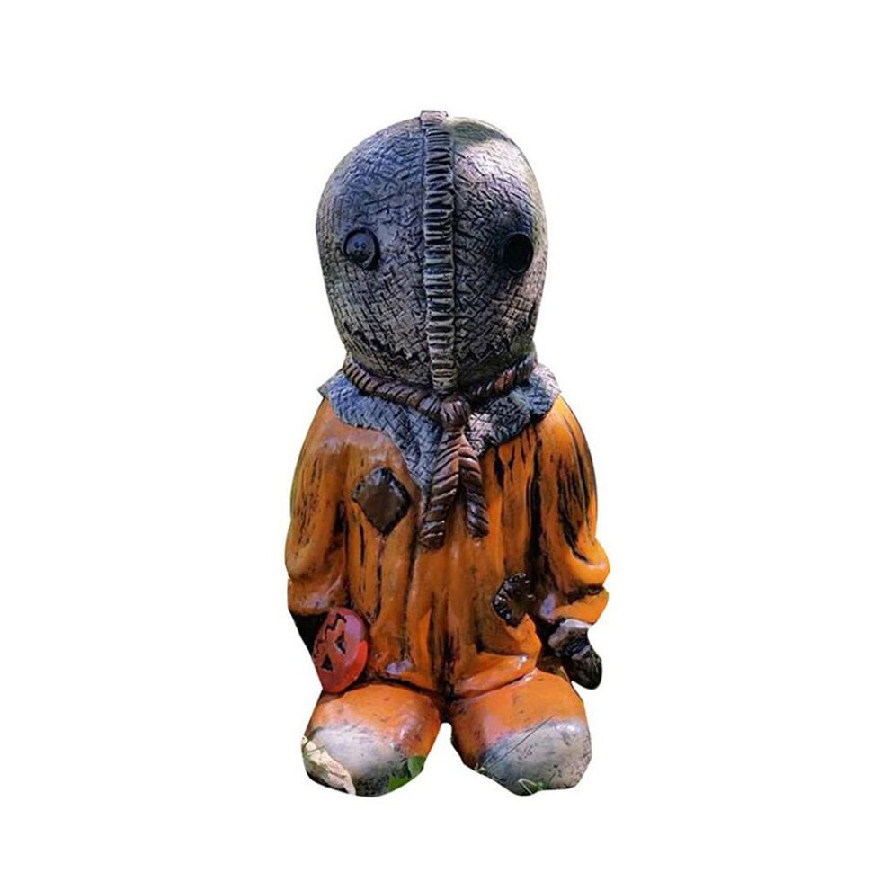 (Orange) Zombie Horror Gnome Garden Statue Halloween Outdoor Decoration Lawn Terrace Orange