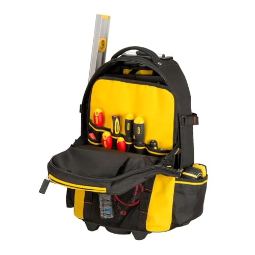 STANLEY STANLEY FATMAX Tool Backpack with Wheels, Extendable handle, Removable Tool Caddy, Separate Compartments For Tools, Includes Laptop/ Tablet Storage, 1