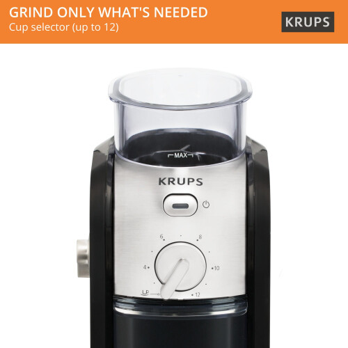 Krups Krups Expert Burr, Automatic Coffee Grinder, Easy Clean, black&silver, GVX231 1