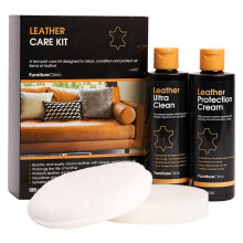 Furniture Clinic Leather Furniture Care Kit - Premium Cleaning Kit for Sofas & Furniture - 250ml Cleaner & Conditioner ? For All Types of Leather