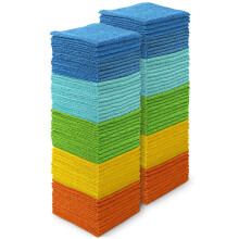 AIDEA Microfibre Cloth Pack of 100, Multifunctional Reusable Microfibre Cleaning Cloth, Lint Free Streak Free Washable Cloth Duster for House,
