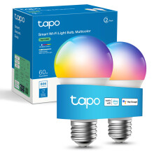 Tapo L530E (2-Pack) E27 Smart Bulb, Alexa Light Bulb, Extra Bright WiFi Smart Light Bulb, Multicolour, Dimmable, 8.3W (60W), Schedule & Timer, Away