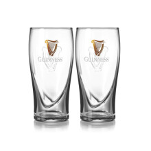 Guinness Official Pint Glass Set of 2, Classic Memorabilia (20 oz)