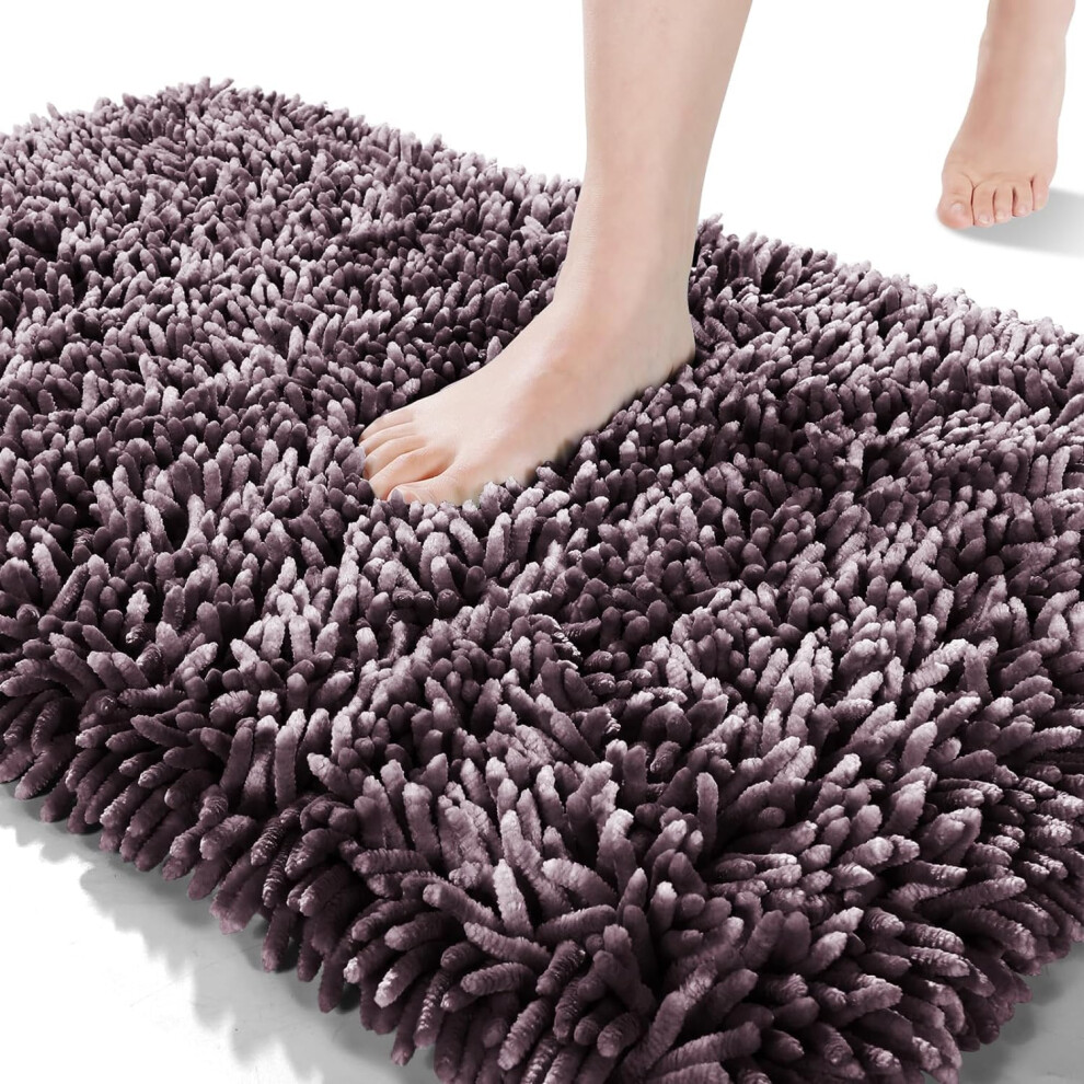 Yimobra Luxury Chenille Bath Mat, Extra Soft And Absorbent Shaggy Bathroom Mats Non Slip, Machine Washble Dry, Plush Floor Carpet For Tub, Shower, And