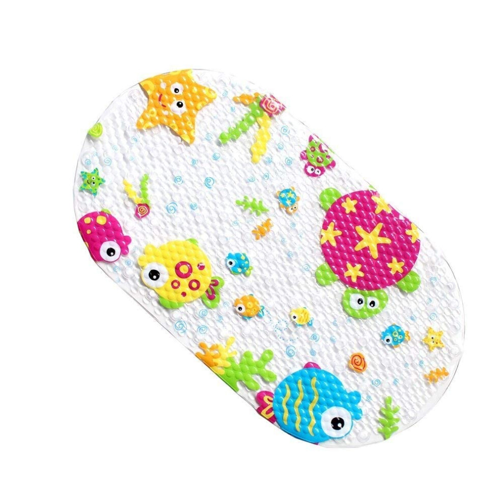 Kids Bath Mat Non Slip, Baby Bathtub Mat Anti Mould, Childrens Shower Mat Anti-Slip With Suction Cups, 69 X 39Cm (Marine Life) Top-Spring