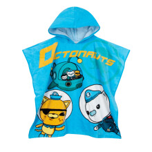 Octonauts Hooded Towel | Kids Poncho Towel | Soft Cotton Boys Beach Towels | One Size Blue